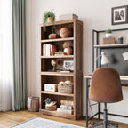 LINSY HOME 5-Shelf Bookcase, Bookshelves Floor Standing Storage Shelves 68 in Tall Bookcase Home Decor Furniture for Home Office, Living Room, Bed Room - Dark Brown