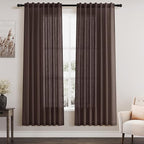 Nanspring Coffee Linen Curtains by Nanspring