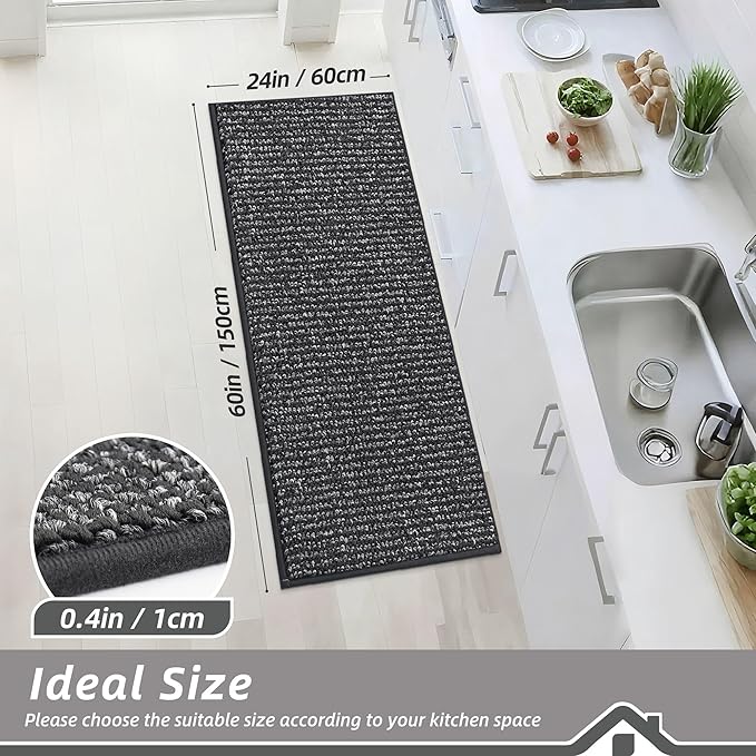 BEQHAUSE Kitchen Runner Rugs 24"x60", Non-Slip Kitchen Mats - Image 2