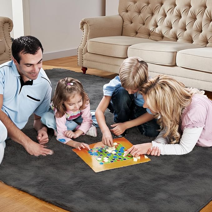 Cozy Shag Area Rug for Living Room, Anti-Skid Rectangular Indoor Floor Carpet - Image 5