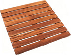 VaeFae Teak Shower Mat, Non-Slip Bath Mat, Luxury Spa Mat, Wooden Mat for Bathtub, 20 x 13 in