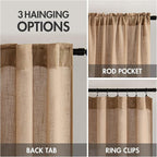 MIULEE Brown Linen Curtains 72 Inch Length 2 Panels - Image 3
