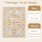 SERISSA Boho Rugs for Entryway, 2x3 Light Yellow Entryway Rug Non-Slip Washable - Image 6