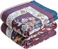 MSGKV Boho Throw Blanket for Couch 50"x60" 100% Cotton Sofa Floral Bird Blanket by MSGKVHomeTextiles