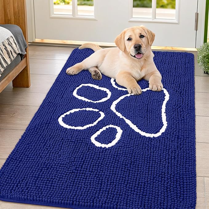 Smiry Dog Door Mat for Muddy Paws, Absorbent Dirt Trapper Non Slip Quick Dry by Smiry