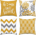 Hexagram Geometric Yellow Pillow Covers 16x16 Set of 4, Decorative Outdoor Boho by Hexagram