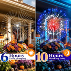 Anordsem Solar Firework Lights Outdoor Garden Fairy Lights 2 Pack Red Blue