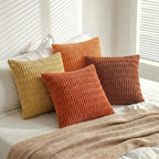 Fancy Homi Set of 4 Burnt Orange Fall Boho Decorative Throw Pillow Covers 22x22 - Image 7