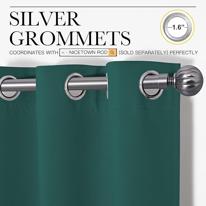NICETOWN Thermal Insulated Solid Grommet Blackout Curtains/Drapes/Panels - Image 3