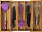 Utoplike Bamboo Cutlery Silverware Tray, Small Utensils Drawer Organizer