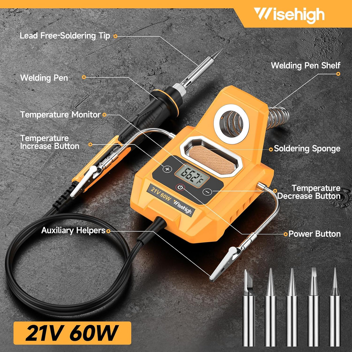 Cordless Soldering Station for Dewalt 20V Max Battery with 2 Helping Hands