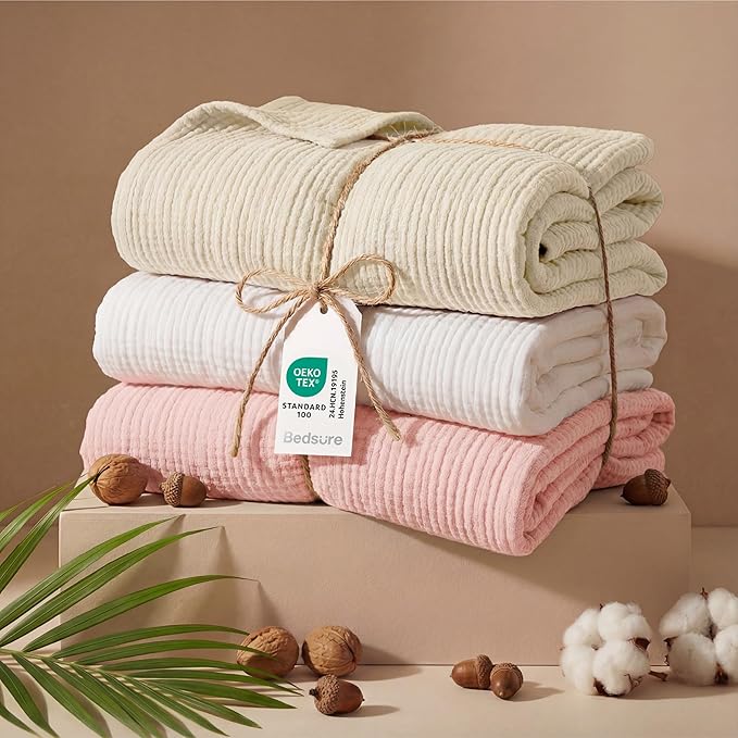 Bedsure 100% Cotton Muslin Blankets - Image 5