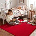Amearea 4x4 Square Area Rugs for Bedroom Living Room, Modern Red Thickened - Image 4