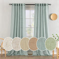 MIULEE Sea Green Linen Curtains 96 Inch Long by MIULEE