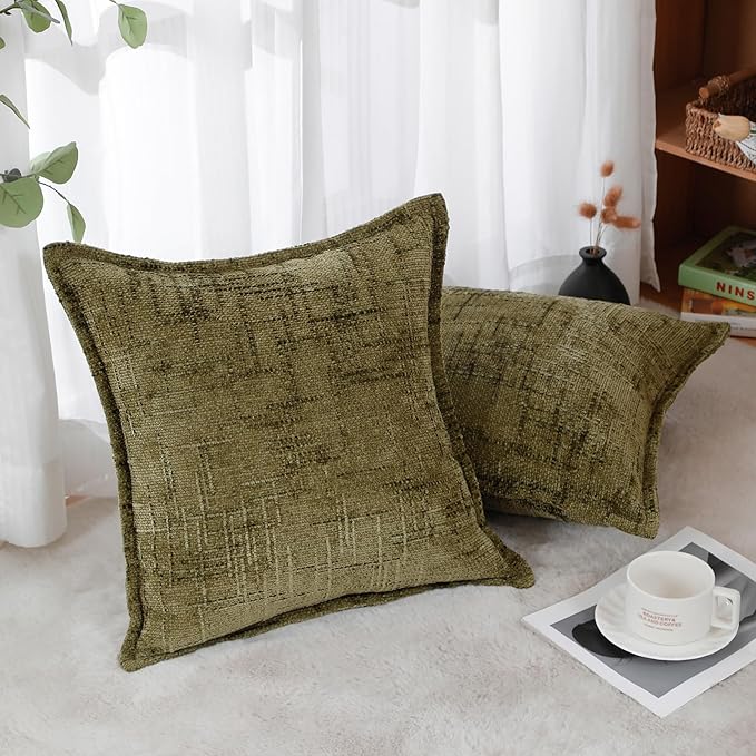 HPUK Fall Chenille Soft Throw Pillow Covers 18x18 Set of 2, Accent Cushion - Image 3