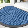 Smiry Half Circle Front Door Mat Outside Entrance, Heavy Duty Sturdy Natural by Smiry