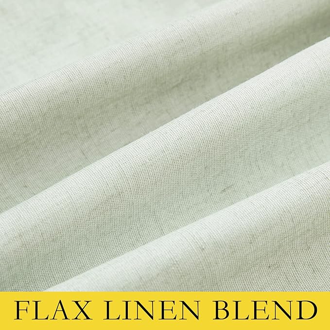 NICETOWN Sage Green 100% Blackout Linen Texture Curtains 70 inches Long 2 Panels - Image 8