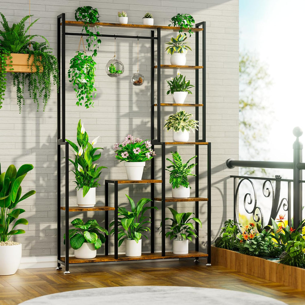 CODACE Plant Stand Indoor with Grow Light - 71 Inches Tall Plant Shelf