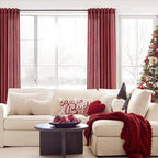 Burgundy Curtains for Living Room Back Tab Modern Farmhouse Semi Sheer Burgundy - Image 5