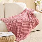 BEDELITE Fleece Throw Blanket for Couch – 3D Ribbed Jacquard Soft and Warm - Image 8