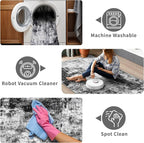 3x10 Washable Runner Rugs for Hallway: Easy-to-Clean Abstract Runners for - Image 4