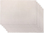 Urban Villa Two Tone Placemat Cotton Tablemat 14x20 (Set of 6) Beige