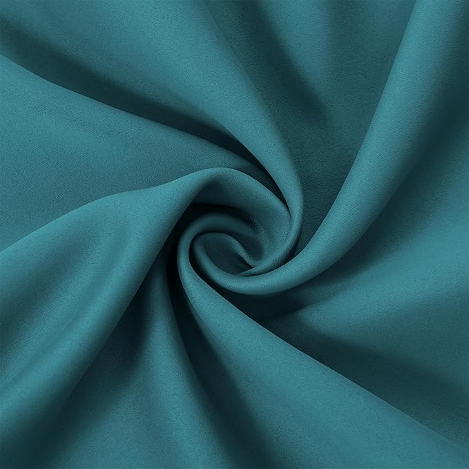 LEMOMO Blackout Curtains 66 x 84 inch/Sea Teal Curtains Set of 2 Panels/Thermal - Image 5