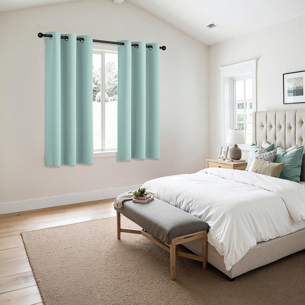 MIULEE Blackout Curtains for Bedroom 2 Panels 40 x 63 Inch Long Aqua