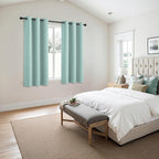 MIULEE Aqua Blackout Curtains for Bedroom Living Room 63 Inches Long 2 Panels - Image 6