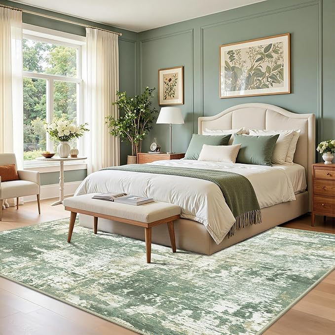 Washable Area Rugs 7'x9' Non-Slip Modern Abstract Soft - Image 4