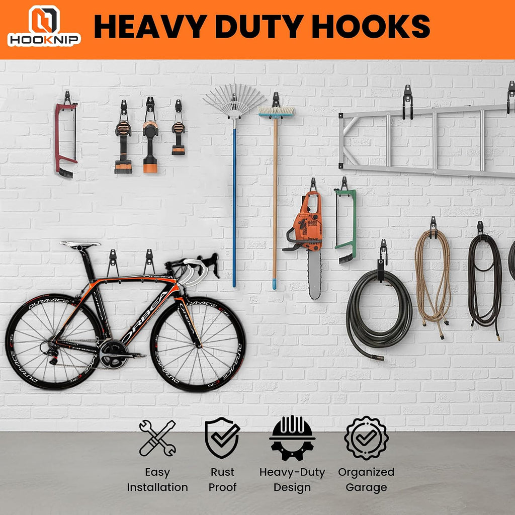 16 Pack Heavy Duty Garage Hooks, Wall Mounted Tool Hangers