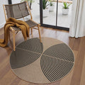 Lahome Modern Rainbow Round Rug 4ft, Washable Outdoor Rugs by Lahome