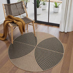 Lahome Modern Rainbow Round Rug 4ft, Washable Outdoor Rugs by Lahome