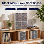 Stackable CD Storage Organizer, Holds 34 CD Cases, Great Gift Idea