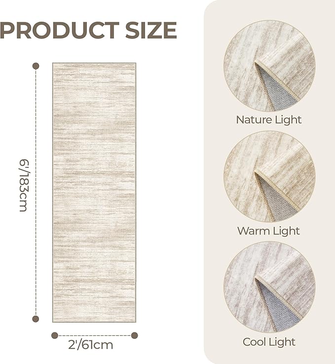 2x6 Runner Rug Non Slip for Entryway, Washable Runners for Kitchen, Soft Thin - Image 2