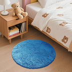 OLANLY Bright Blue Round Rugs for Bedroom - Image 3