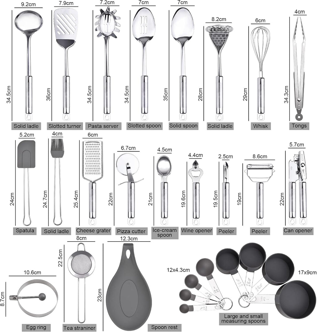 28 pcs Stainless Steel Kitchen Utensil Set