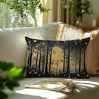 Rustic Night Moon William Morris Inspired Forest Gold Pillow Covers 18x18 - Image 3