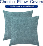 CaliTime Throw Pillow Covers Decorative 24 X 24 Inches Pack of 2 Cozy Chenille - Image 6