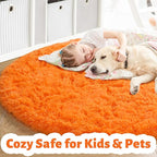 Amdrebio Orange Circle Round Rug 6Ft - Image 2