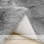 Ciicool Faux Fur Rug for Bedroom, Washable Fuzzy Runner Rugs Thick Fur Area Rug - Image 5