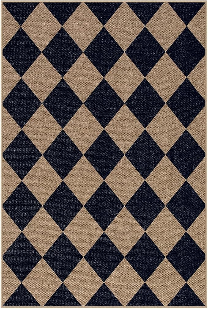 Lahome Colette Checkered Easy Jute Kitchen Rug, 2x3 Indoor Door Mat Small - Image 7