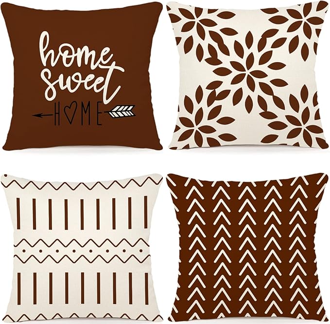YCOLL Pillow Covers 18x18 Set of 4, Modern Sofa Throw Pillow Cover Decorative by PillowCoversExpert