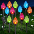 Solar Christmas Pathway Lights with 12 Multicolor Strawberry Shaped Bulbs