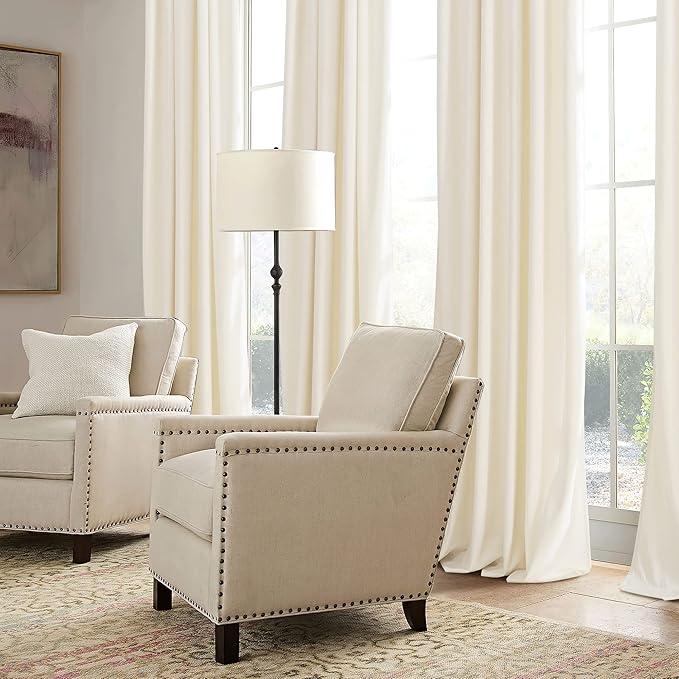 RYB HOME Ivory White Velvet Curtains 102 inches - Image 6