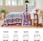 MSGKV Boho Throw Blanket for Bed 60"x80" 100% Cotton Couch Twin Size Floral - Image 5