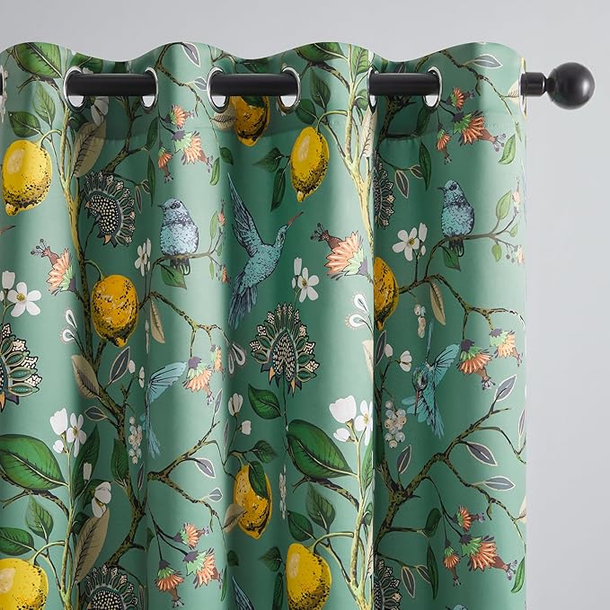 Topfinel Sage Green Kitchen Valances 24 Inch Long Vintage Botanical Floral - Image 4