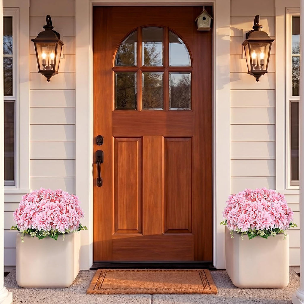 2 Pack 18'' Pink Dahlia Artificial Flowers Potted