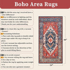 SERISSA 2x4 Boho Rugs for Entryway, Washable Non-Slip Kitchen Runner Rug - Image 2