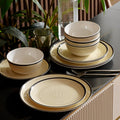 Melamine Dinnerware Set for 4, 12Pcs Dinner Dishes Set,Off White